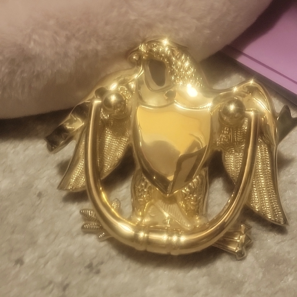 Vintage Mid 20th Century Solid Brass Eagle Door Knocker
